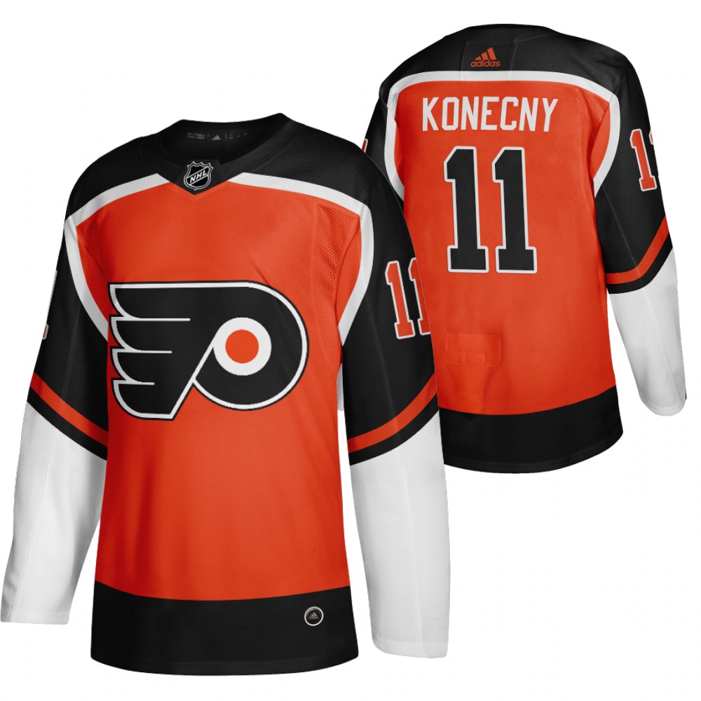 2021 Adidias Philadelphia Flyers #11 Travis Konecny Orange Men Reverse Retro Alternate NHL Jersey